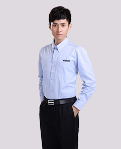 男士淺藍長袖襯衫