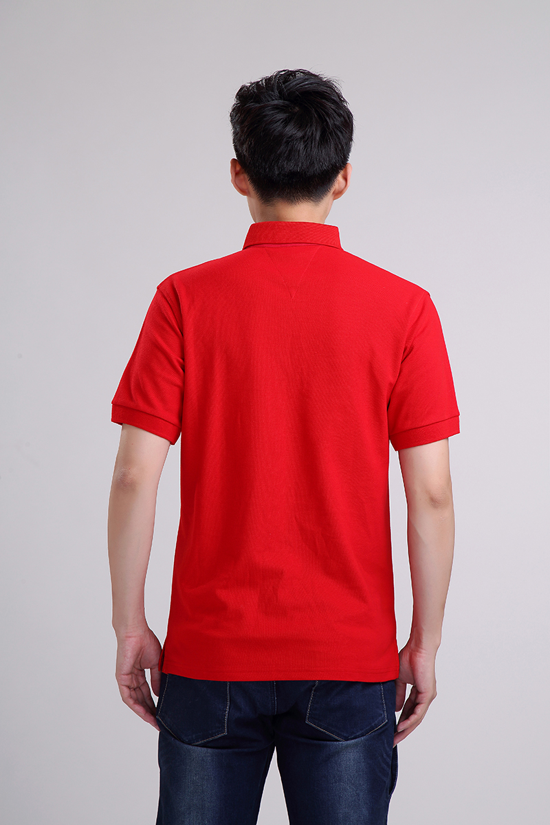 intervet定制男士紅色翻領短袖T恤