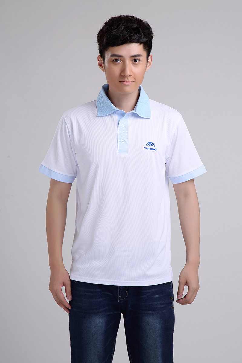 YUTONG定制白色短袖翻領T恤