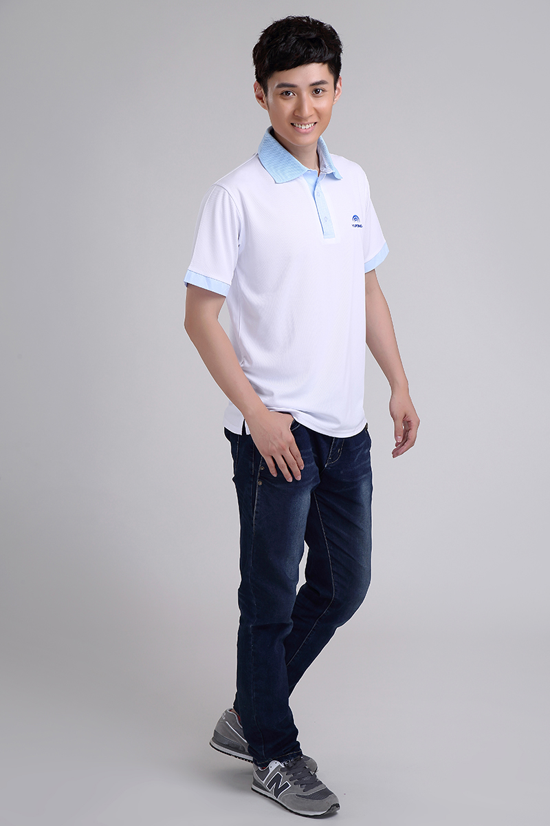 YUTONG定制白色短袖翻領T恤