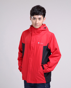 紅黑新款男式沖鋒衣定做