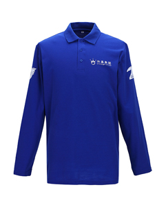 藍色加厚深秋男式長袖T恤