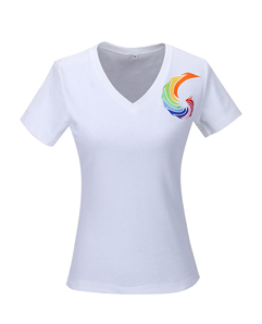 女式白色圓領衫定做