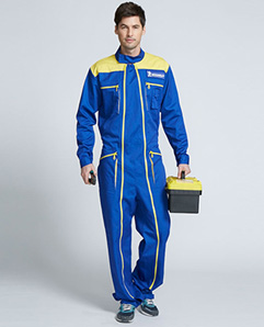 男式藍色連體工作服-北京工作服