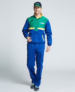 藍綠色車間男式工作服-北京工作服定做