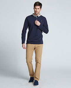 藏藍色秋冬季節長袖T恤