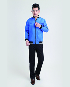 藍色男士秋冬季節工作服定做