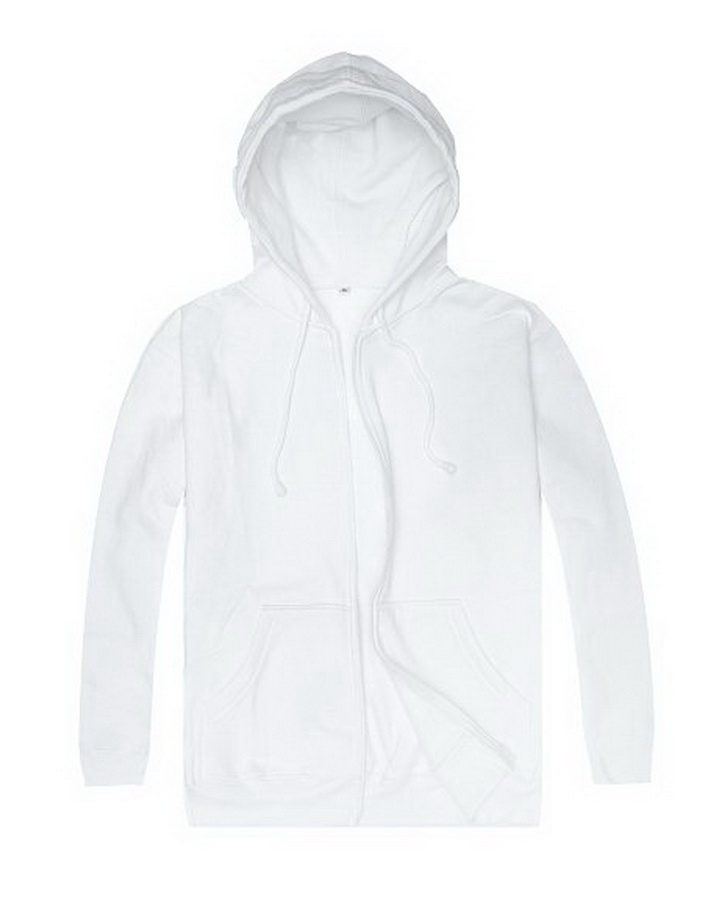 純色貼兜可抽帽繩長袖連帽衫上衣