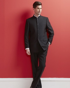 黑色經典中式款式男士職業套裝定做