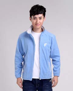 藍色開衫抓絨男士衛衣外套